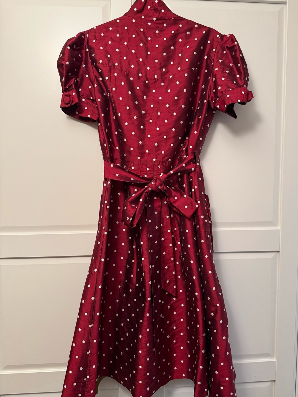 Diane Von Furstenberg Red Polka Dot Wrap Midi Dress - Picture 2 of 7